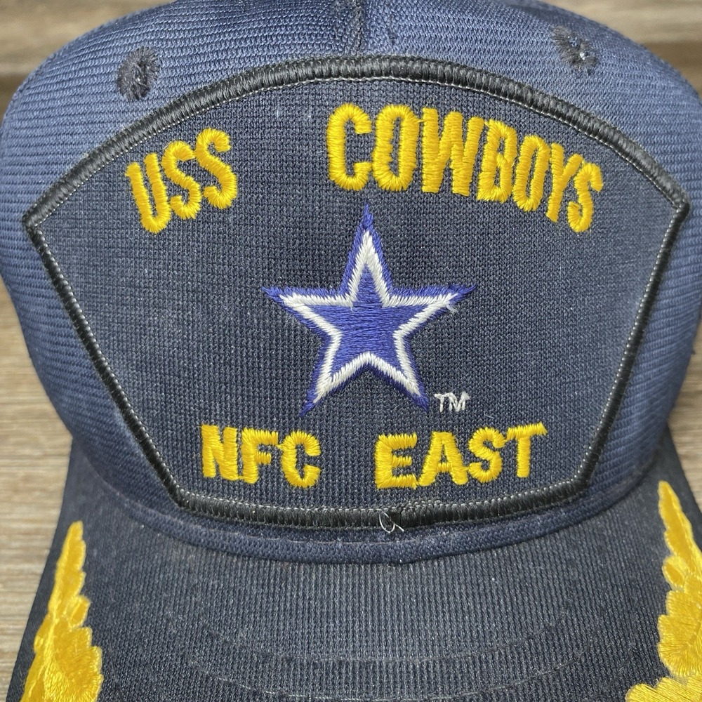 Vintage USS Cowboys Scrambled Egg Brim Snapback Hat NFC East Made In USA sz Lrg - Picture 4 of 12